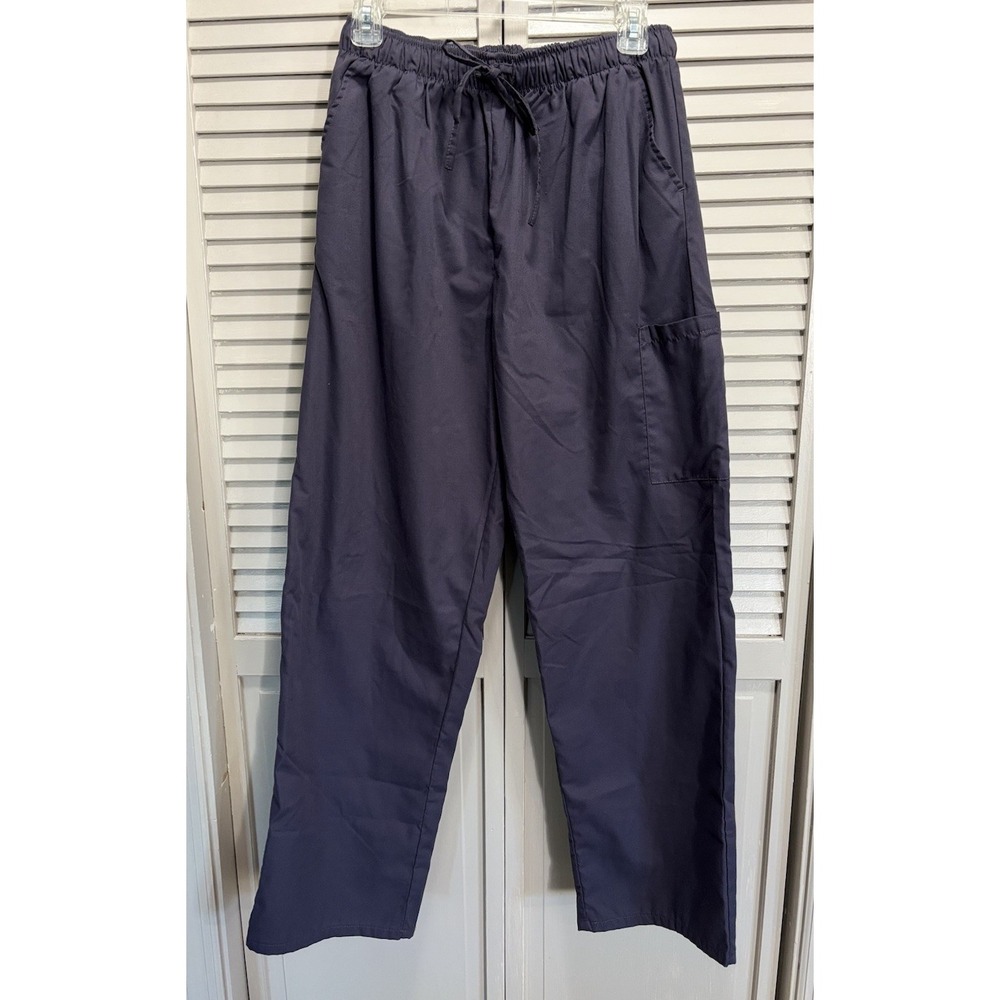 Samantha Mara Gray Tie Waist Scrub Pants Size XL Pockets Straight Leg Medical